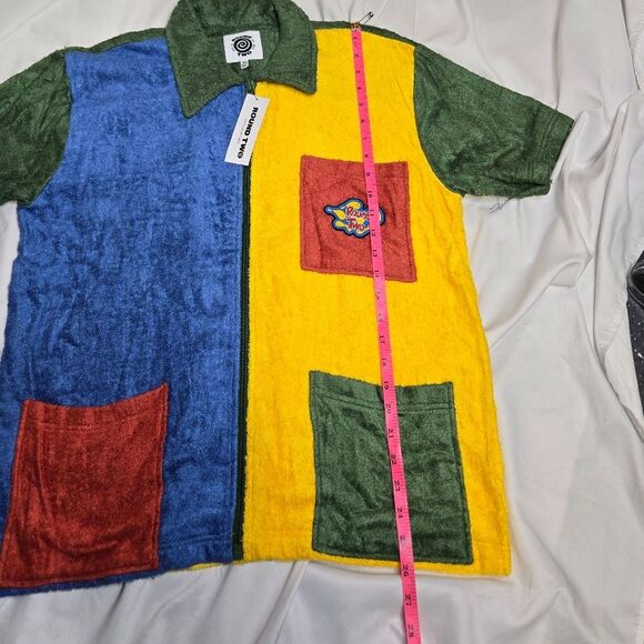 NEW Round Two Potato Chip Terry Cloth clowncore beach shirt oversized unisex XS‎ - Picture 9 of 12